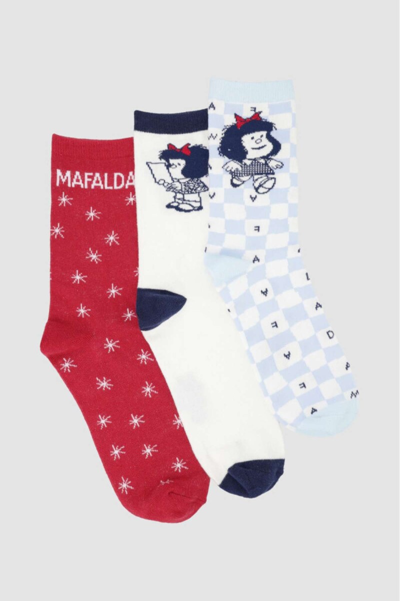 Pack x3 medias dama media caña mafalda - Variante 26 