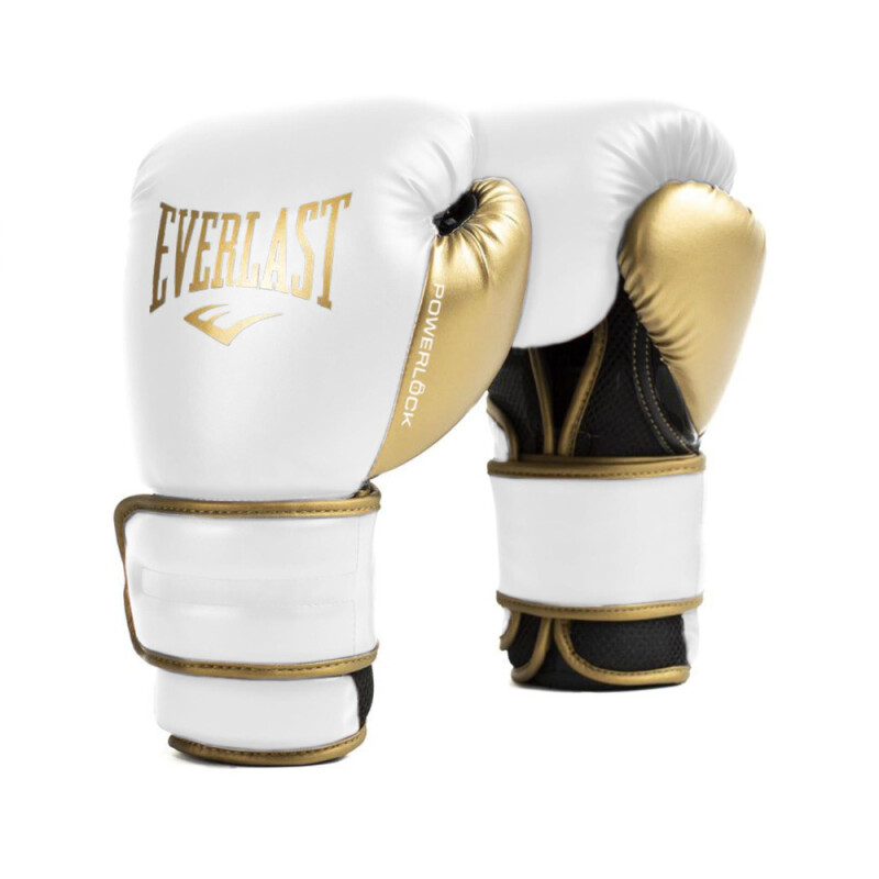 GUANTE DE BOXEO EVERLAST POWERLOCK 2R 14OZ WT/GL WHITE/GOLD