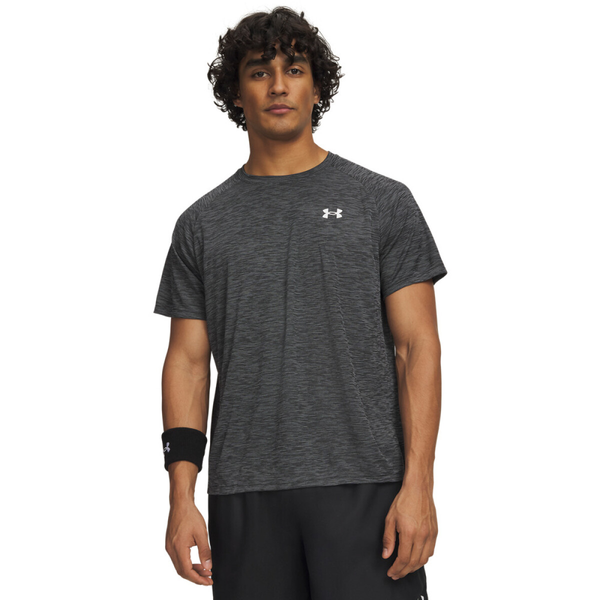 UA Tech Textured SS-RED - BLK-001 