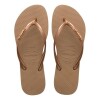 Sandalias Havaianas Slim Logo Metallic Mujer Rose Gold
