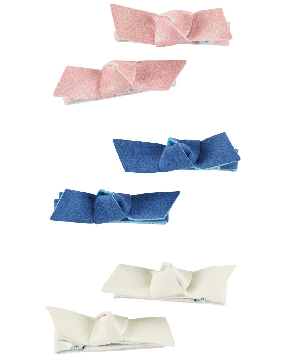 Pack seis broches para el pelo diferentes colores 