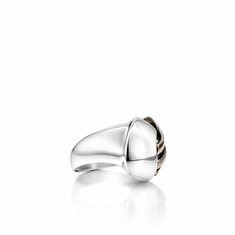 Anillo Tres Líneas Plata y Oro- AN6003 sinpiedra
