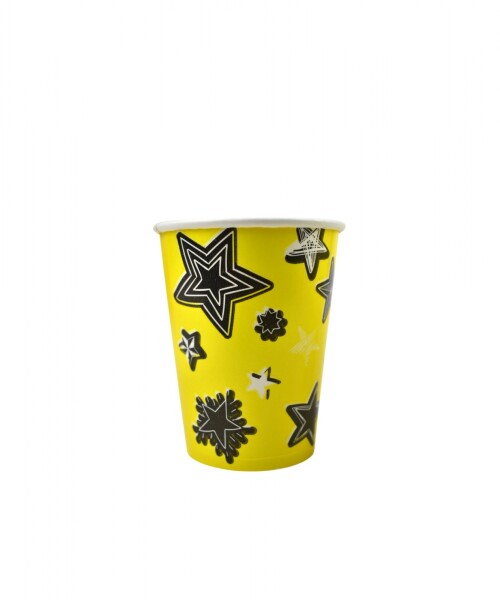 Vaso polipapel 8 oz AMARILLO STARS