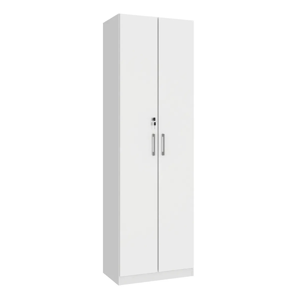 ROPERO 2 PUERTAS GUARDARROPA ARMARIO PLACARD CLOSET MULTIUSO CON LLAVE - BLANCO 