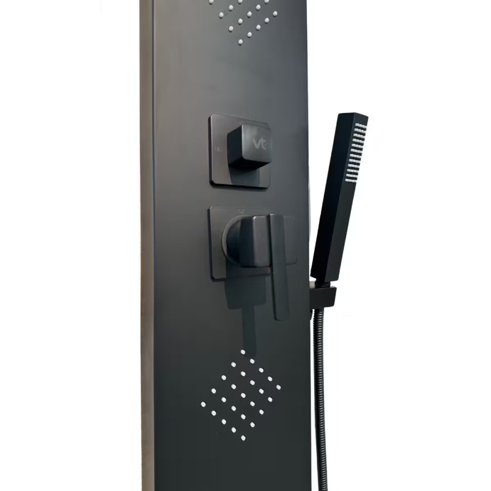 Panel de ducha monocomando exterior 4 vías Noar Negro Mate Panel De Ducha Monocomando Exterior 4 Vías Noar Negro Mate