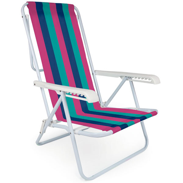 SILLA RECLINABLE 8 POSICIONES ALUMINIO MULTICOLOR