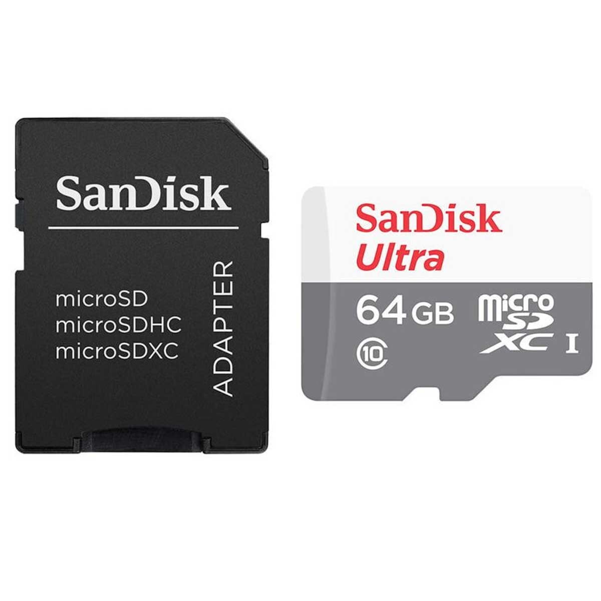 Micro sd sandisk uhs-i ultra 64gb clase 10 100mb/s + adaptador sd 