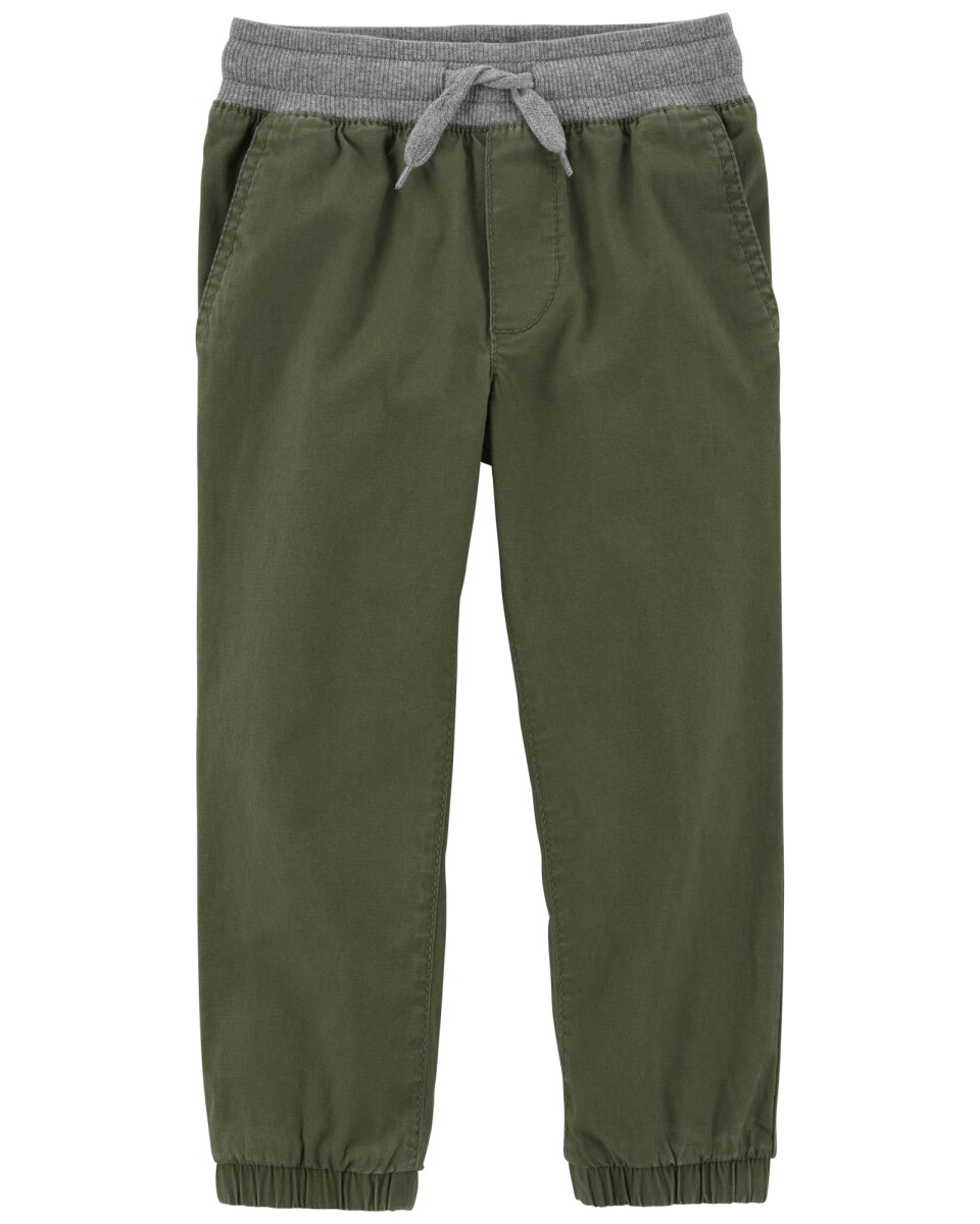 Pantalón deportivo de lona, verde 