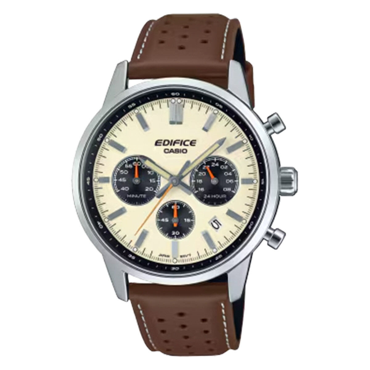 Reloj Edifice Casio en Cuero Marron 