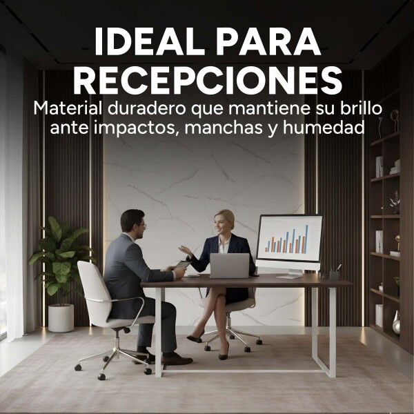Placa PVC Símil Mármol 2,44 x 1,22 m Mármol Blanco Gris Claro 2