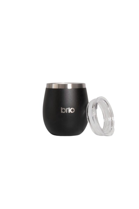 Mate Con Tapa De Acero Inox brio Redondo Negro