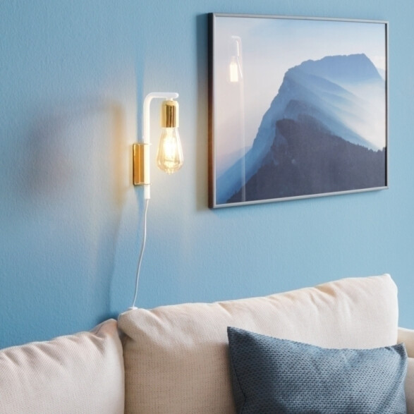 Lámpara de pared fija metal blanco, oro E27 ADRI 2 EG2026