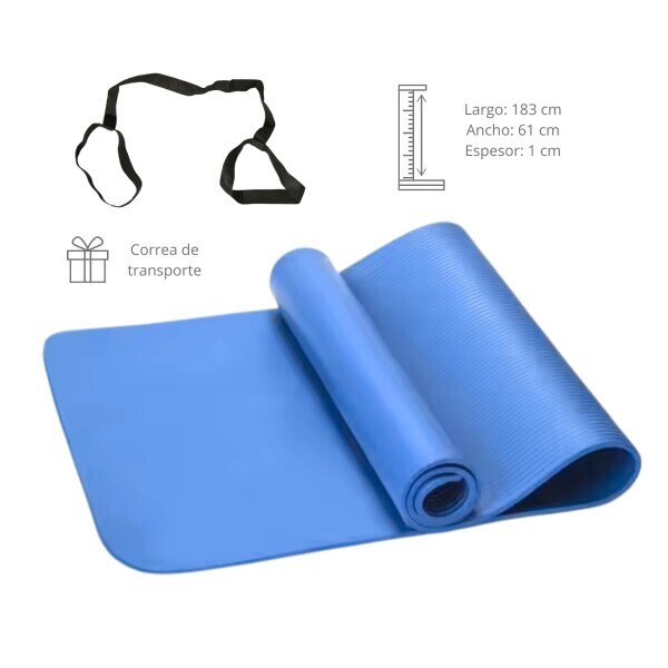 Colchoneta Mat Nbr Yoga Fitness Gimnasia Pilates Correa 10mm Colchoneta Mat Nbr Yoga Fitness Gimnasia Pilates Correa 10mm