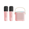 Mini Parlante Inalambrico Con 2 Microfonos Rosa