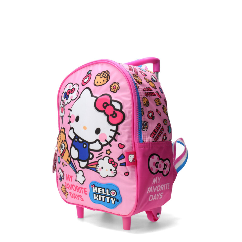 Mochila Hello Kitty 12" Con Carro Rosado - Fucsia