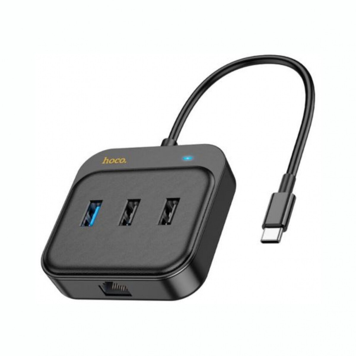 Hub 6 En 1 HOCO HB37 USB-C A USB-A/HDMI/RJ45 - Black 