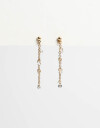Aros Colgantes Largos Strass Aros Largos De Cadenita Con Cubic - Dorado