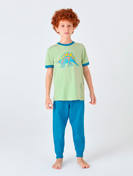 PIJAMA DE NIÑO ESTAMPADO CELESTE