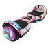 Combo De Skate Eléctrico 6.5" Con Luces Y Bluetooth + Asiento Para Hoverboard ROSA