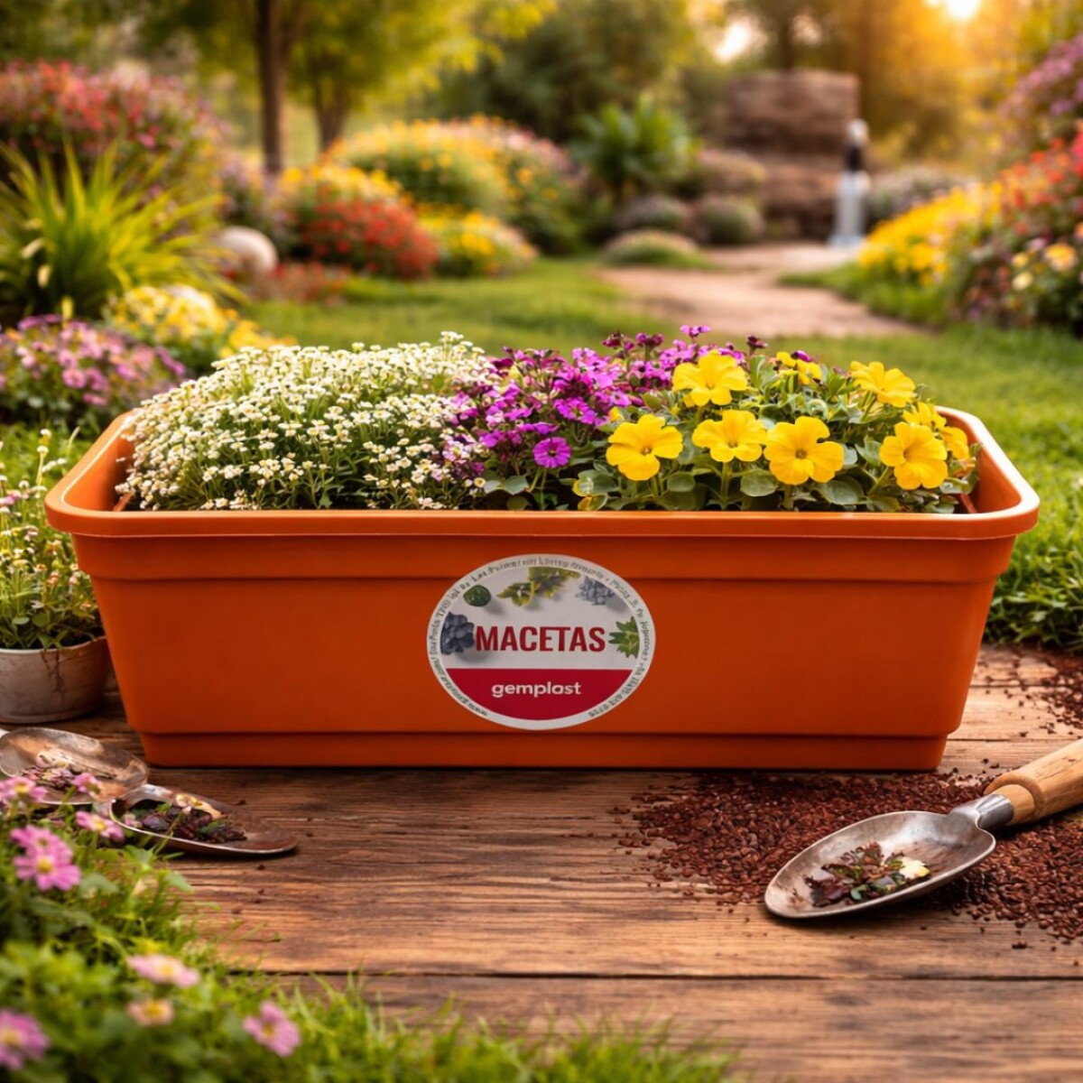 MACETAS JARDINERA 25CM TEJA 