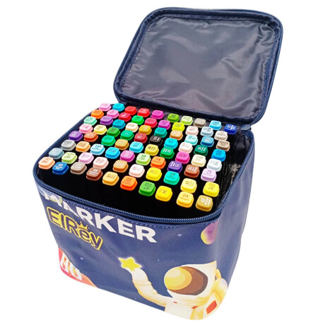 Set X80 Marcadores De Doble Punta Surtidos C/ Estuche Azul