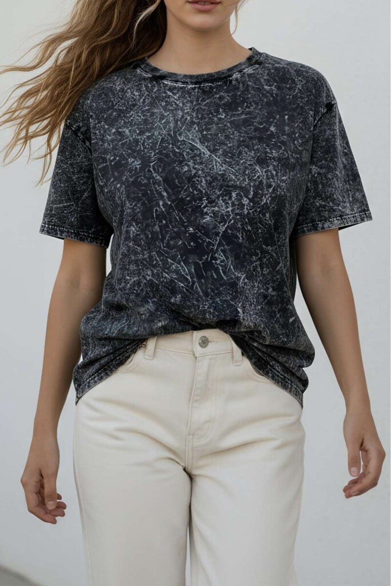 Remerón Algodón Lavado - Gris Oscuro 