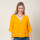 Camisa lino escote V Naranja