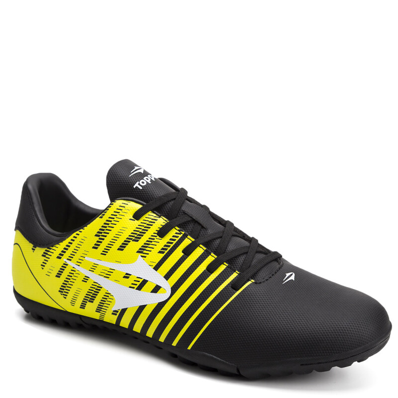 Championes de Hombre Topper Futbol 5 Kaiser II TF Negro - Amarillo - Blanco