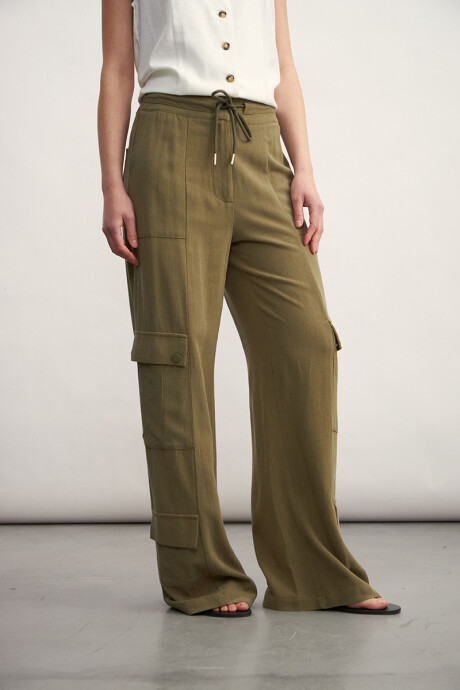 Pantalon Cargo Verde