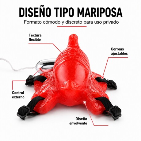 Estimulador Mariposa Con Bala Vibradora Rojo