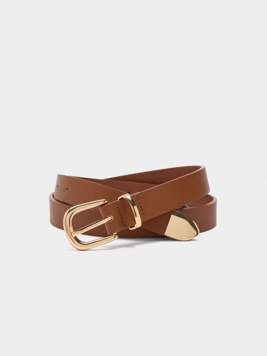 Cinturón Liso Con Hebilla camel