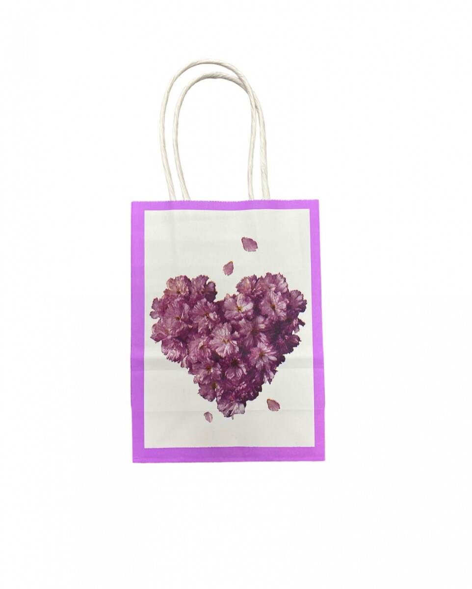 Bolsa con Asa N°1 Pack x12 - Corazón Violeta 