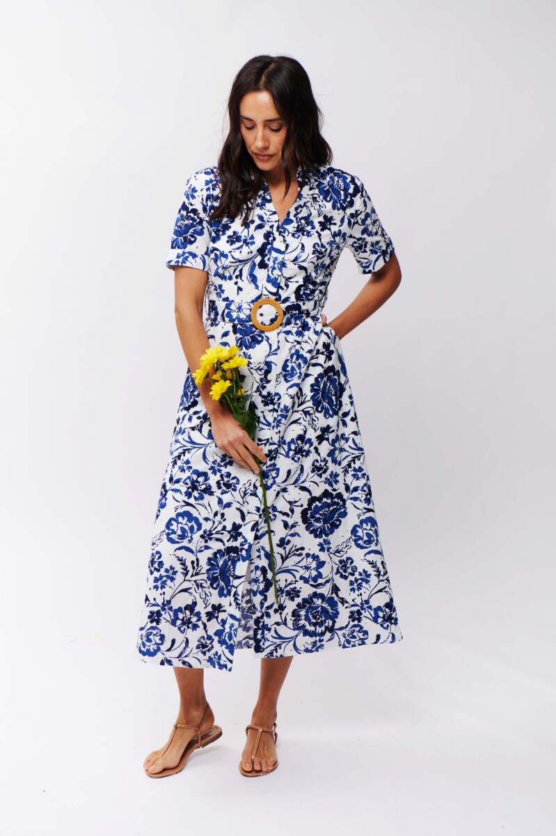 VESTIDO TAINARA - ESTAMPADO AZUL 