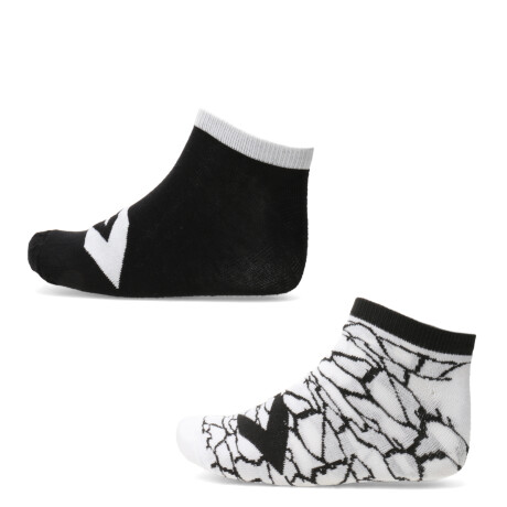 Medias de Mujer Converse x2 Craquel Blanco - Negro