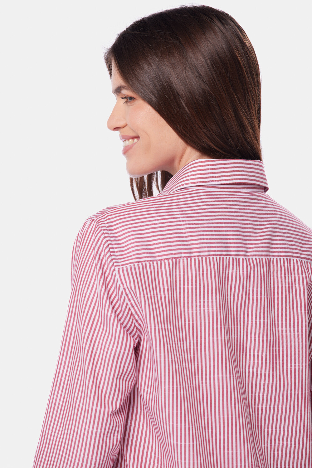 CAMISA HOLGADA RAYADA Rojo