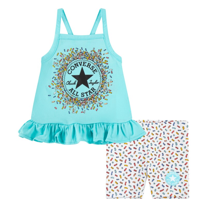 Conjunto Peplum Tank & Printed Bik de Niña Blanco