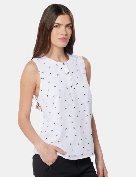 BLUSA MUSCULOSA CON BOTONES Flores