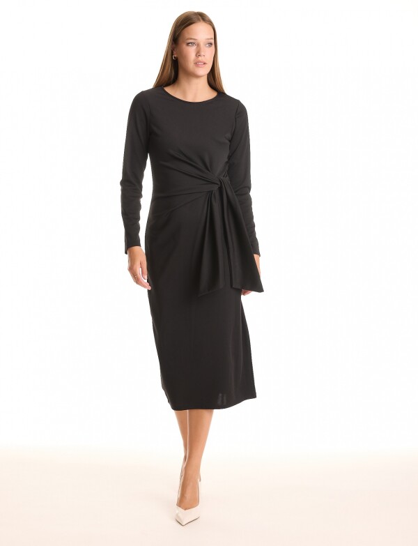 Vestido Noche Midi Lazo NEGRO