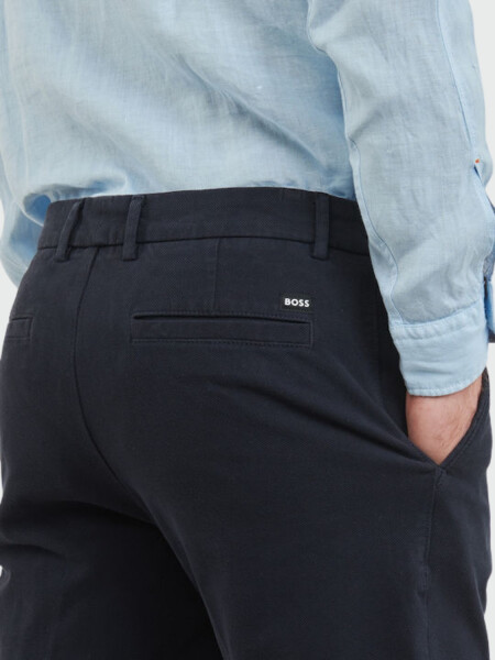 BOSS - Bermudas corte regular de algodón elástico, KANE Azul Oscuro