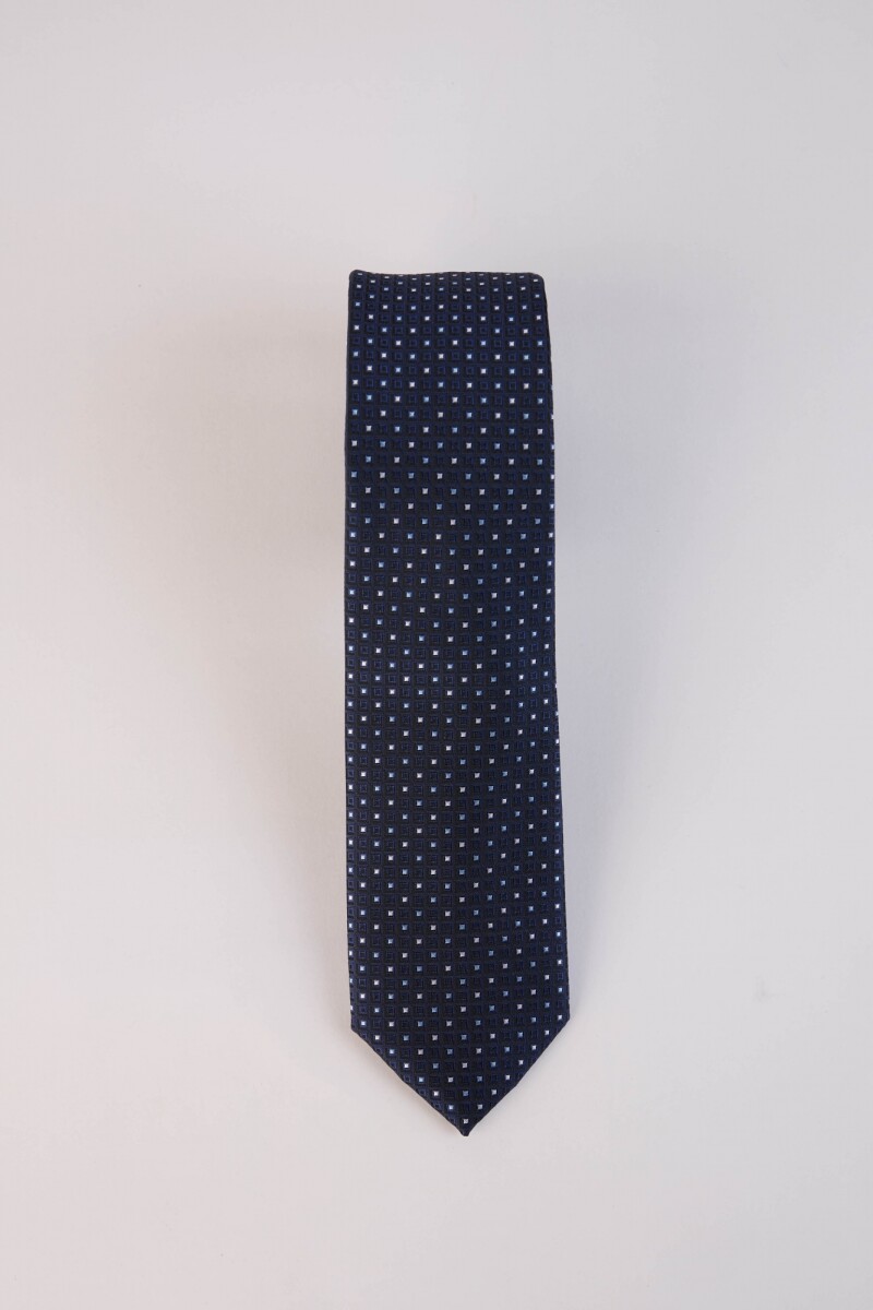 Corbata Microfibra - Azul Negro Rombos 