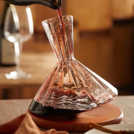 Decanter Vidrio Con Base Madera Giratorio 1.5L Decanter Vidrio Con Base Madera Giratorio 1.5L