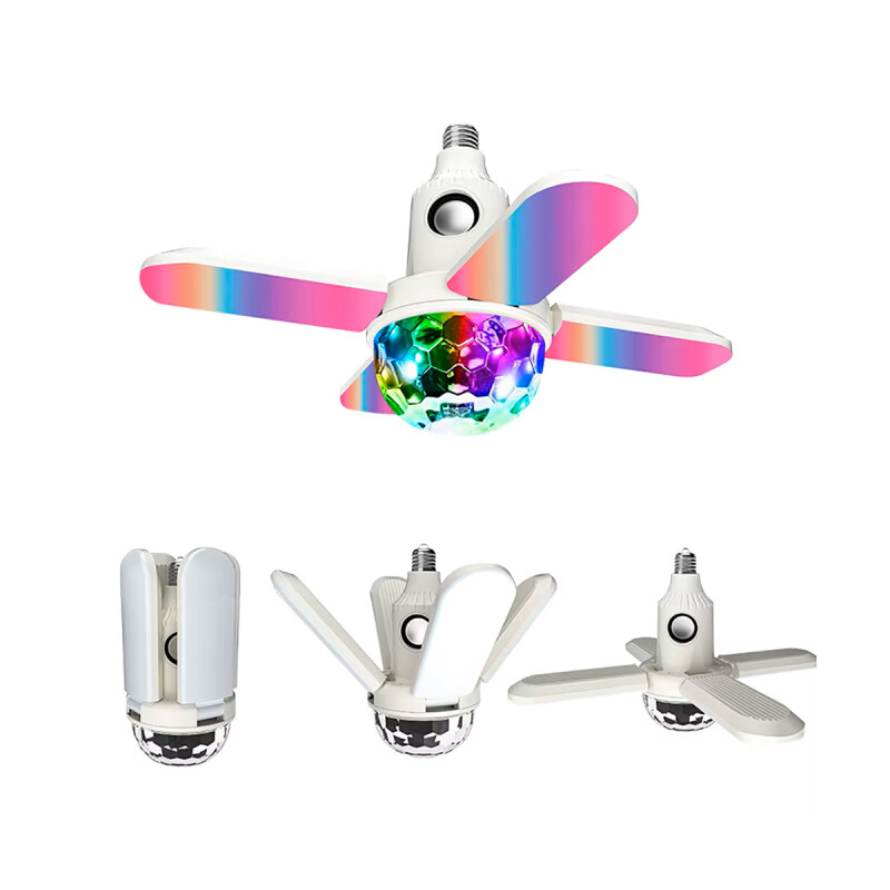 Lámpara parlante 3 mini aspas Bluetooth LED RGBW control remoto Lámpara parlante 3 mini aspas Bluetooth LED RGBW control remoto