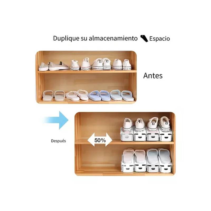 Organizador regulable de zapatos x10 BLANCO