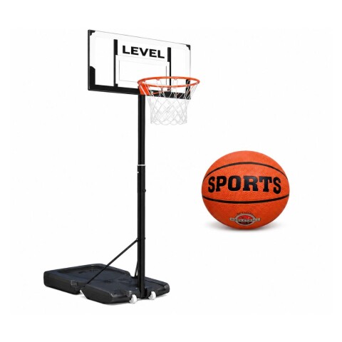Aro de Basketball Level 2,10 m Altura Regulable + Pelota Aro de Basketball Level 2,10 m Altura Regulable + Pelota