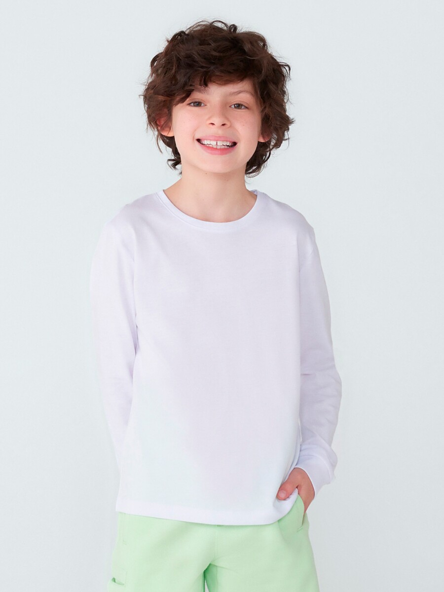 CAMISETA BÁSICA UNISSEX INFANTIL - BLANCO 