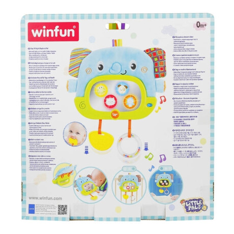 Móvil Espejo Musical Interactivo p/Cuna Coche de Bebé Winfun Elefante