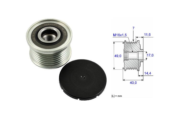 Polea Alternador Marcha Libre Alt BMW X5 3.0 Si (E70) 06-13 Polea Alternador Marcha Libre Alt BMW X5 3.0 Si (E70) 06-13