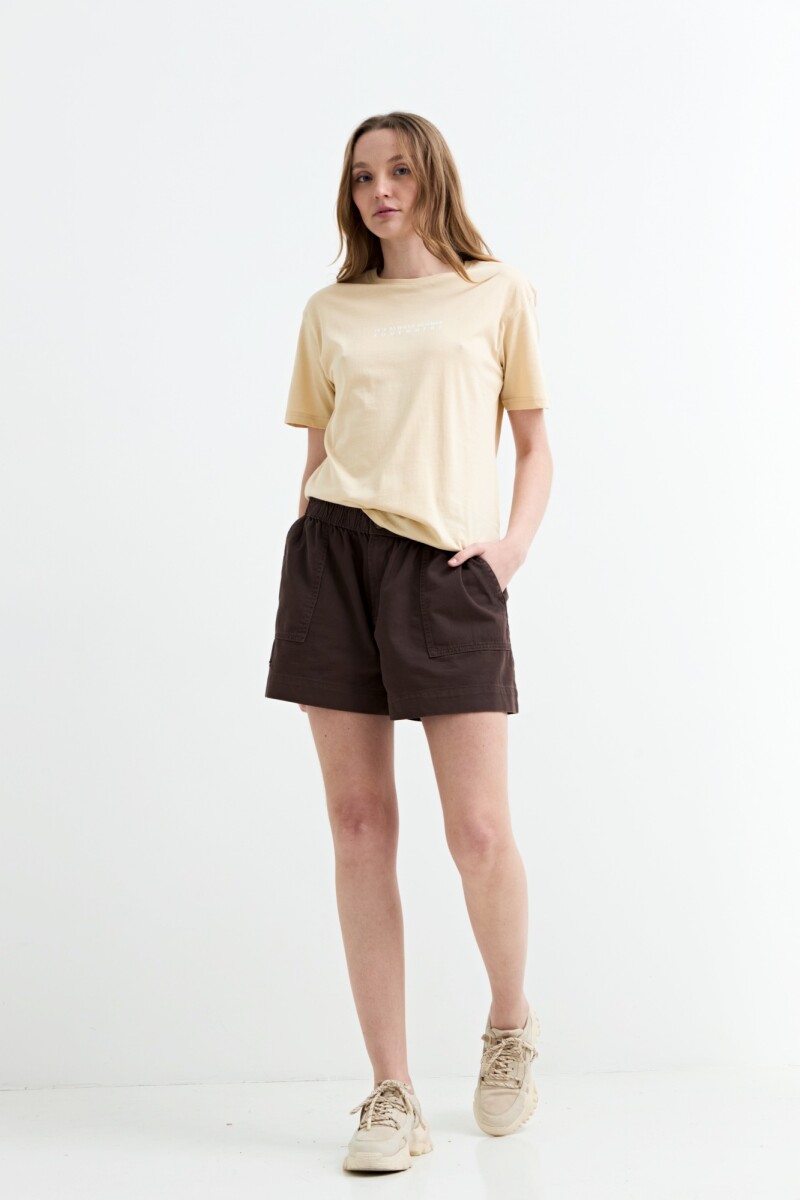 Remera m/c estampada Always Summer BEIGE