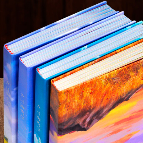 Libreta De Paisajes Varios Colores Azul Claro