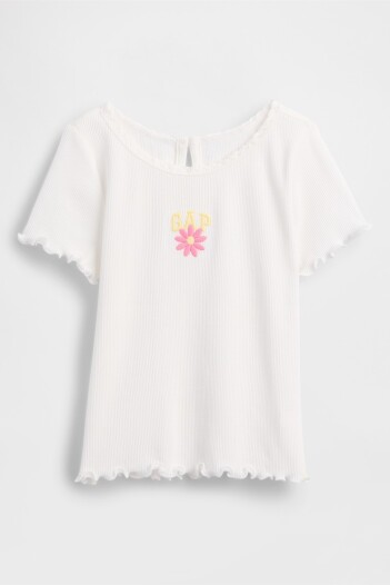 Remera Logo Gap Rib Toddler Niña New Off White